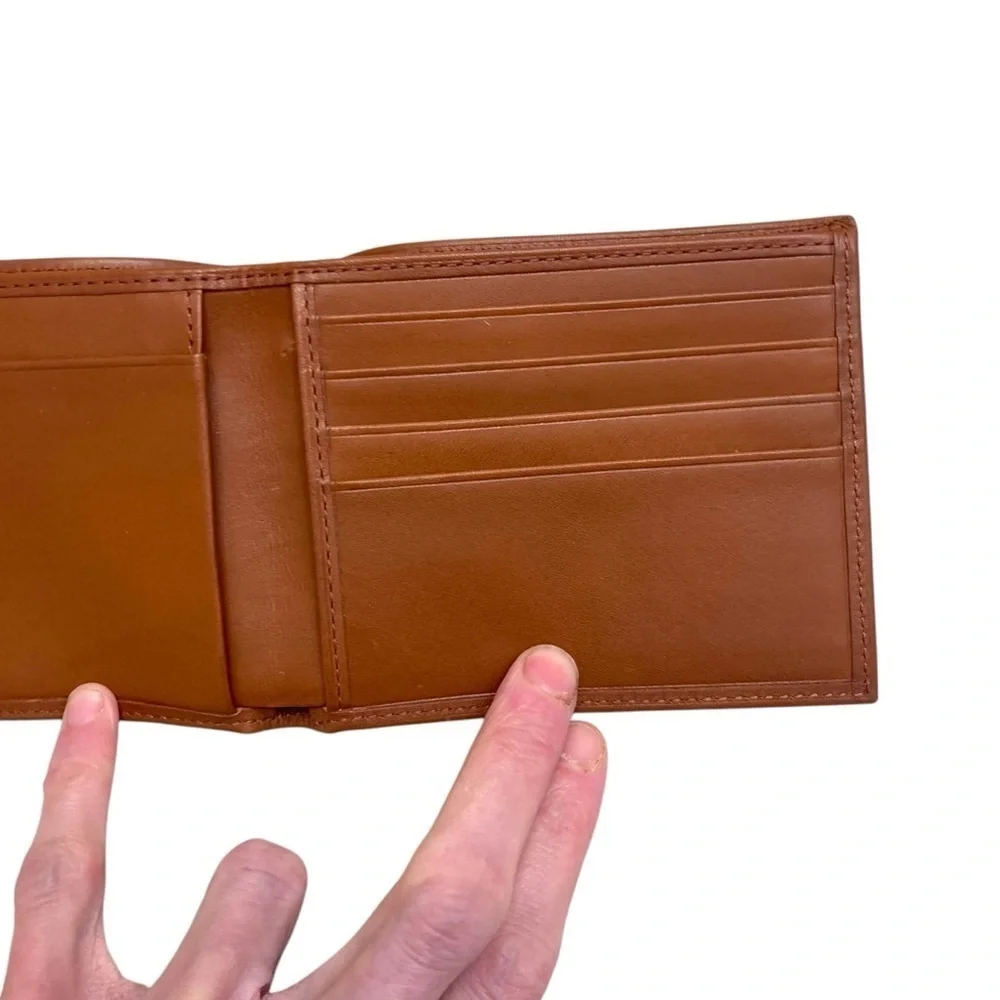 Tumi brown leather mens wallet